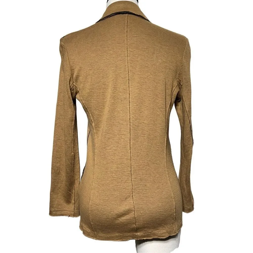 Majestic Filatures Fitted Cotton Cashmere Fitted Raw Edge Blazer Size 1